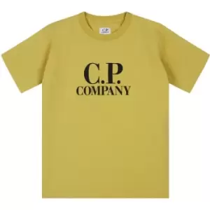 CP COMPANY BoyS Goggle Logo T Shirt - Yellow