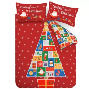 Catherine Lansfield Countdown to Christmas Duvet Cover Set, Multi, Size Single