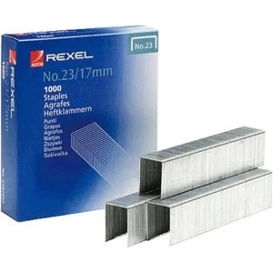 Rexel No23 17mm Staples Box 1000 2101052 171675