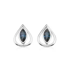 Theia Iris Silver Montana Crystal Teardrop Earrings