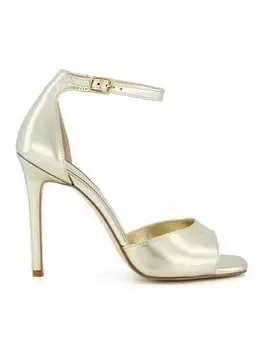 Dune London Misties 2 Part Barely There Heels - Gold, Size 6, Women