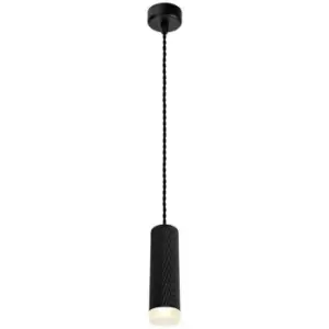 1 Light 20cm Ceiling Pendant Light GU10, Sand Black, Acrylic Ring - Luminosa Lighting