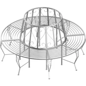 160cm Garden Round Tree Bench Outdoor Chair Metal Patio Circular Seat - Outsunny