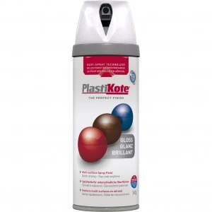 Plastikote Premium Gloss Aerosol Spray Paint White 400ml
