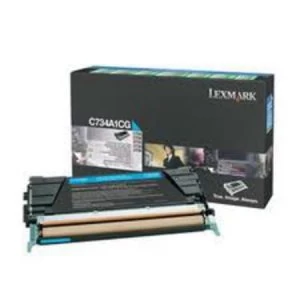 Lexmark C734A1CG Cyan Laser Toner Ink Cartridge
