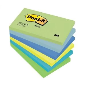 Post it 655 Sticky Notes Repositionable 76 x 127mm Mint Rainbow Dreamy Colours 6 x 100 Sheets