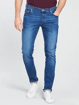 River Island Lebron Stretch Skinny Fit Jeans Mid Blue Size 30 Men
