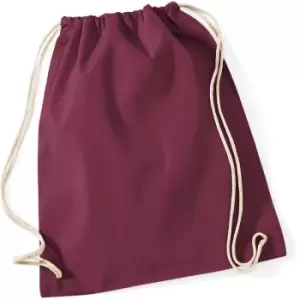 Westford Mill - Cotton Gymsac Bag - 12 Litres (Pack of 2) (One Size) (Burgundy)