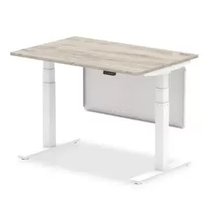 Air 1200 x 800mm Height Adjustable Desk Grey Oak Top White Leg With