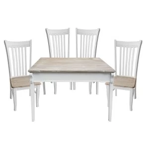 Charles Bentley Shabby Chic Vintage French Style 4-Seater Dining Set