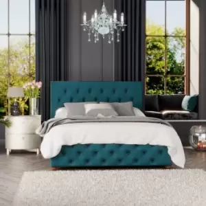 Luna Ottoman Storage Bed, Plush Velvet, Emerald Double - Laurence Llewelyn-bowen