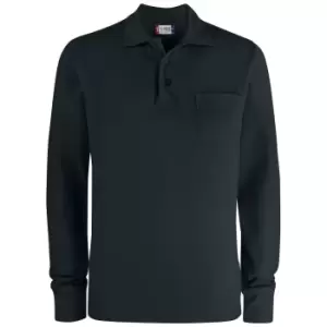 Clique Unisex Adult Plain Long-Sleeved Polo Shirt (XS) (Black)