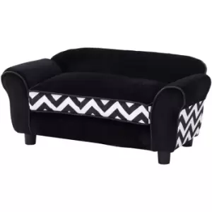 Dog Sofa Chair w/ Legs, Cushion, for Small Dogs, Cats - Black - Black - Pawhut