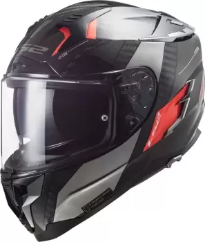 LS2 FF327 Challenger Alloy Carbon Helmet, grey-orange, Size 3XL, grey-orange, Size 3XL