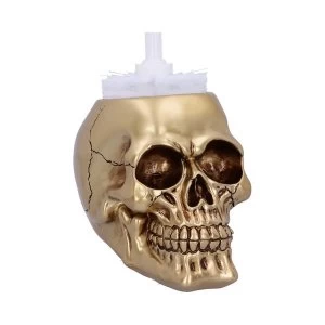 Brush with Death Gold Skull Toilet Brush Holder