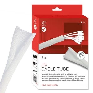 LTC Cable Tube Cable Management Cord Cover Self-Closing & Adjustable Cable Cover (white)