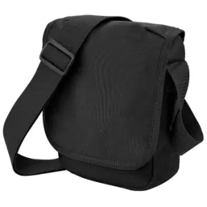 Bagbase Mini Adjustable Reporter / Messenger Bag (2 Litres) (Pack of 2) (One Size) (Black)