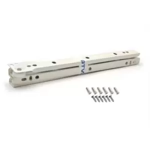 Roller Drawer Runners Metal Slides White Colour Kitchen + Free Fixing Pack - Size 250mm - Pack of 10