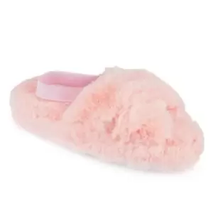 Slumberzzz Womens/Ladies Crossover Slippers (UK 5-6) (Pink)