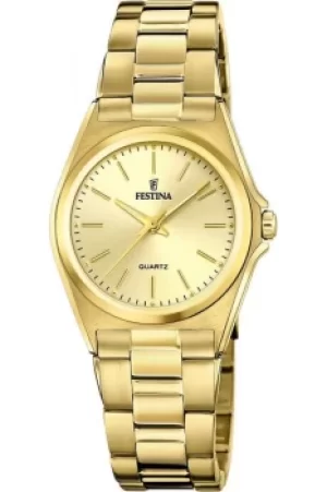 Festina F20557-3 Womens Gold Tone Dial And Bracelet Wristwatch