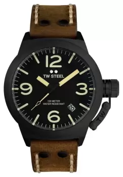 TW Steel CS103 Mens Canteen Black Dial Brown Leather Watch