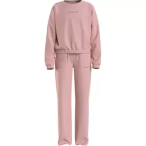 Calvin Klein Jeans Ckj Logo Boxy Cn Sweatpants Set - Pink