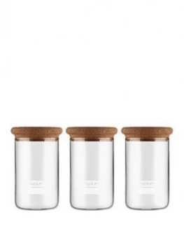 Bodum Yohki Set Of 3 Storage Jars With Cork Lid
