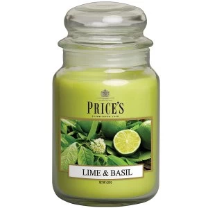Price's Candles Price's Large Scented Candle Jar - Lime & Basil