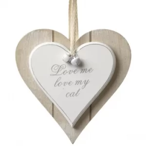 Hanging Wooden Heart Love My Cat by Heaven Sends