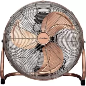 Schallen Copper Metal High Velocity Cold Air Circulator Adjustable Floor Fan with 3 Speed Settings - 14"