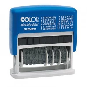 Colop mini info-dater S120/WD Date stamp 47 x 4mm (W x H) Blue, Grey