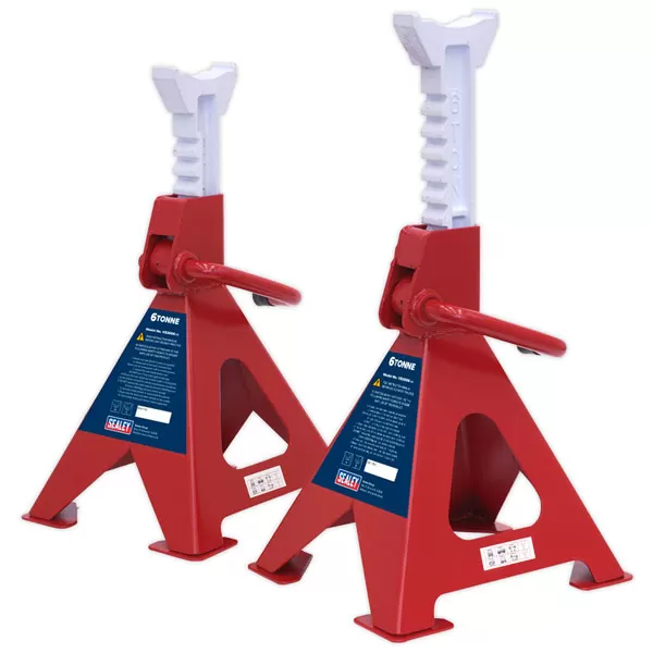 Sealey VS2006 Axle Stands (Pair) 6tonne Capacity per Stand Ratchet Type