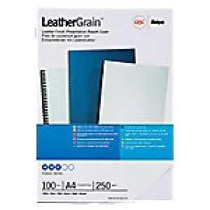 GBC Binding Covers A4 LeatherGrain 250 gsm White Pack of 100