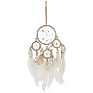 Natural Dreamcatcher with Turquoise Beads - Small