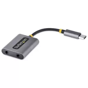 StarTech.com USB-C Headphone Splitter USB Type C Dual Headset Adapter w/Mic Input USB C to 3.5mm Audio Adapter/Earphone Dongle USB C to Audio Jack/Aux