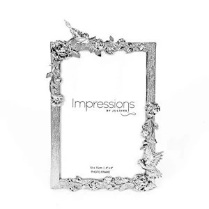 4" x 6" - Impressions Polished Nickel Flower Photo Frame