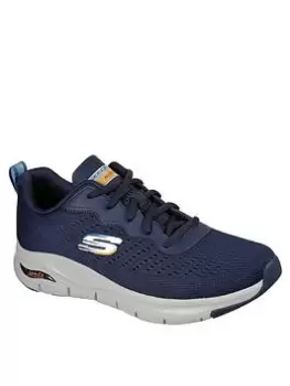 Skechers Arch Fit Mesh Lace Up Trainer, Navy, Size 7, Men