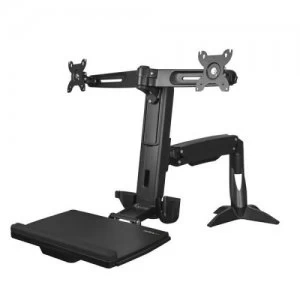 Sit Stand Dual Monitor Arm Up to 24in