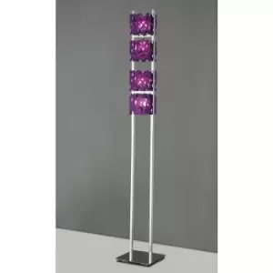 Diyas - Tokio floor lamp 4 G9 bulbs, Purple/polished chrome