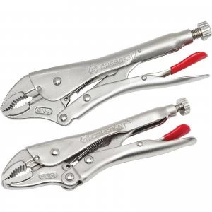 Crescent 2 Piece Curved Jaw Locking Pliers With Wire Cutter Set