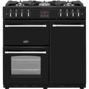 Belling FarmhouseX90G 90cm Gas Range Cooker with Electric Fan Oven - Silver - A/A Rated