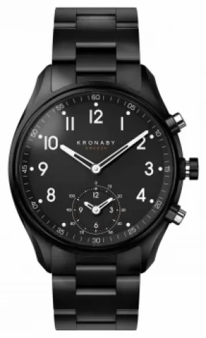 Kronaby 43mm APEX Bluetooth Black PVD Metal Strap A1000-0731 Watch