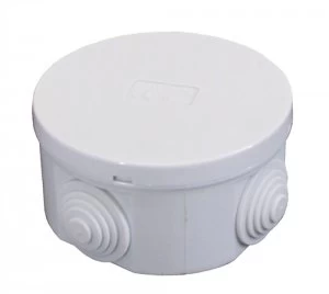 ESR 80mm IP44 Round PVC Junction Box with Knockouts - Grey