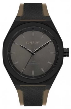 Superdry Black Soft Touch Silicone Strap Gunmetal Grey Watch