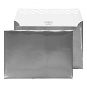 Creative Holographic Envelopes C5 Peel & Seal 162 x 229mm Plain 140 gsm Chrome Plated Pack of 10