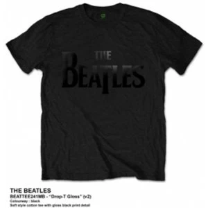 The Beatles Drop T Black Logo T Shirt: Medium
