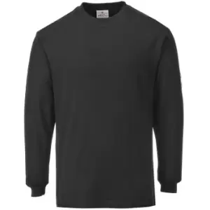 FR11BKRXXL - sz 2XL Flame Resistant Anti-Static Long Sleeve T-Shirt - Black - Black - Portwest