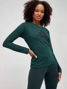 adidas Winners 3.0 Long Sleeve T-Shirt - Dark Green, Dark Green, Size L, Women