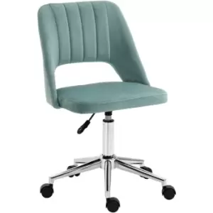 Mid-Back Swivel Home Office Chair Scallop Computer Desk Chair Green - Green - Vinsetto