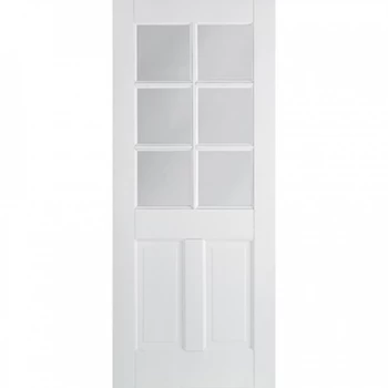LPD Canterbury White Primed 6 Light Glazed Internal Door - 1981mm x 686mm (78 inch x 27 inch)
